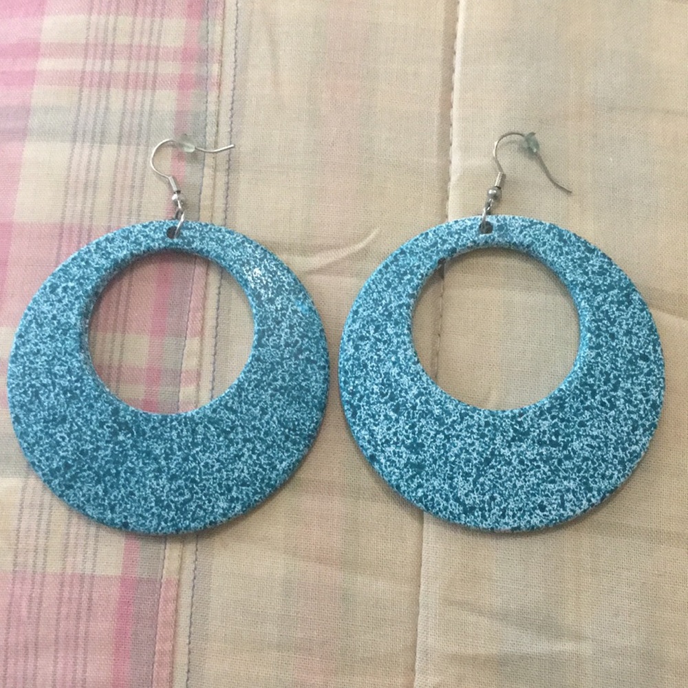 Mod Cloth Blue Hoop Earrings NEVER WORN